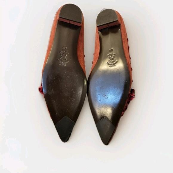 J Crew  women's leather Velvet Ribon Shoes Point Toe   Size 6 1/2 - Picture 7 of 8